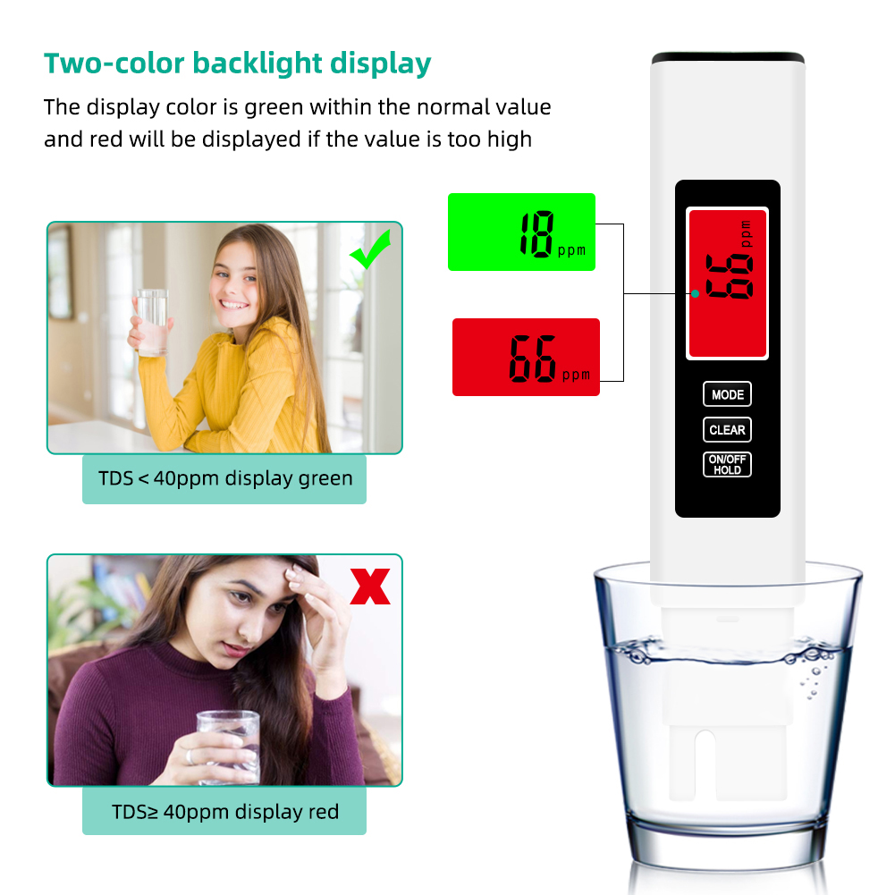 Ec Meter Digital - 4-in-1 Digitaler Wassertester EC-Messgerät & Temperaturmessgerät