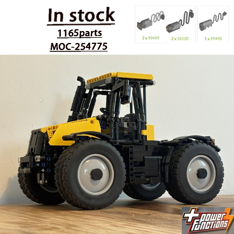 Urban Farming Building - MOC-254775 Urban Farm Agriculture Gelb-Schwarzer Traktor-Bausteinmodell,