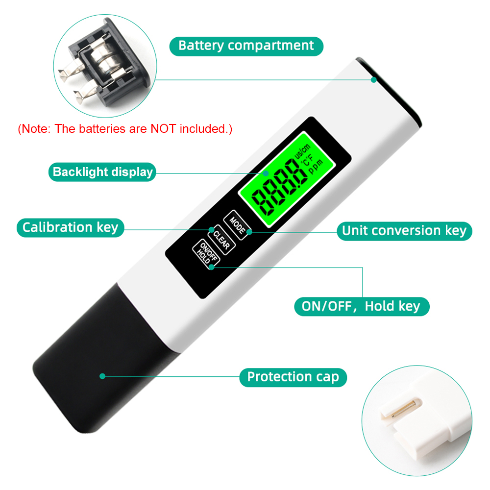 3 in 1 tds Meter Wasser qualit – Ec Meter Digital Bewertung und Preis